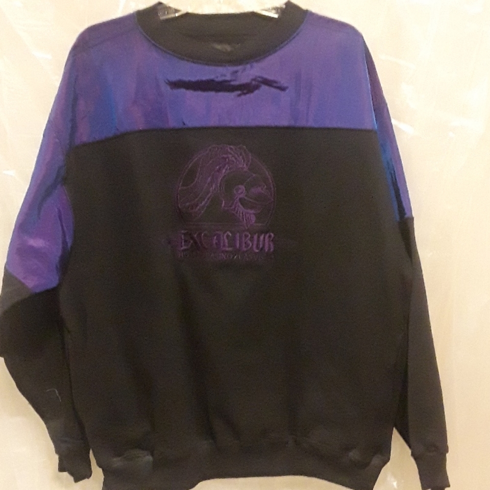 c VTG. EXCALIBUR LV LAS VEGAS PURPLE PULLOVER LARGE